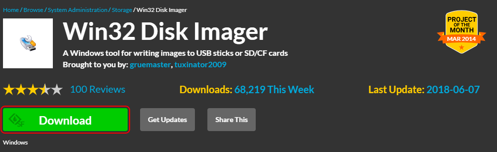 Win32 Disk Imager